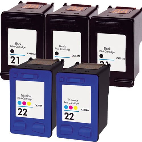 HP 21 Black & HP 22 Color 5-pack Ink Cartridges