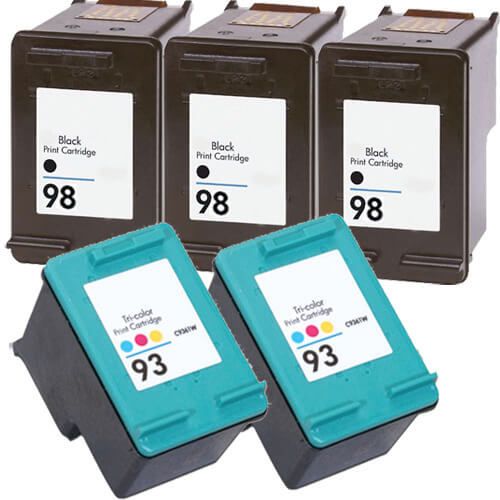 HP 98 Black & HP 93 Color 5-pack Ink Cartridges
