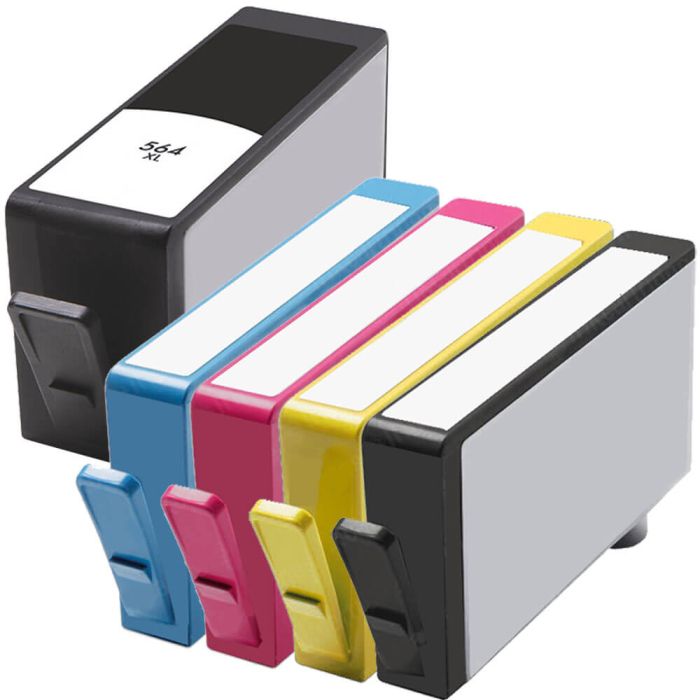 HP 564XL Black & Color 5-pack High Yield Ink Cartridges