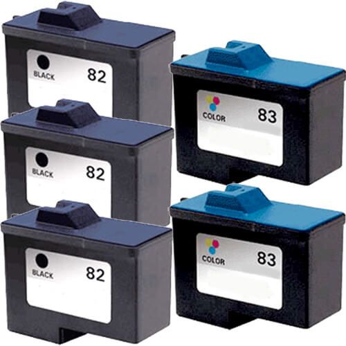 Lexmark #82 Black & #83 Color 5-pack Ink Cartridges