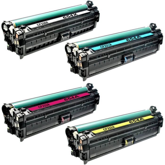 HP 654X / 654A 4-pack Laser Toner Cartridges