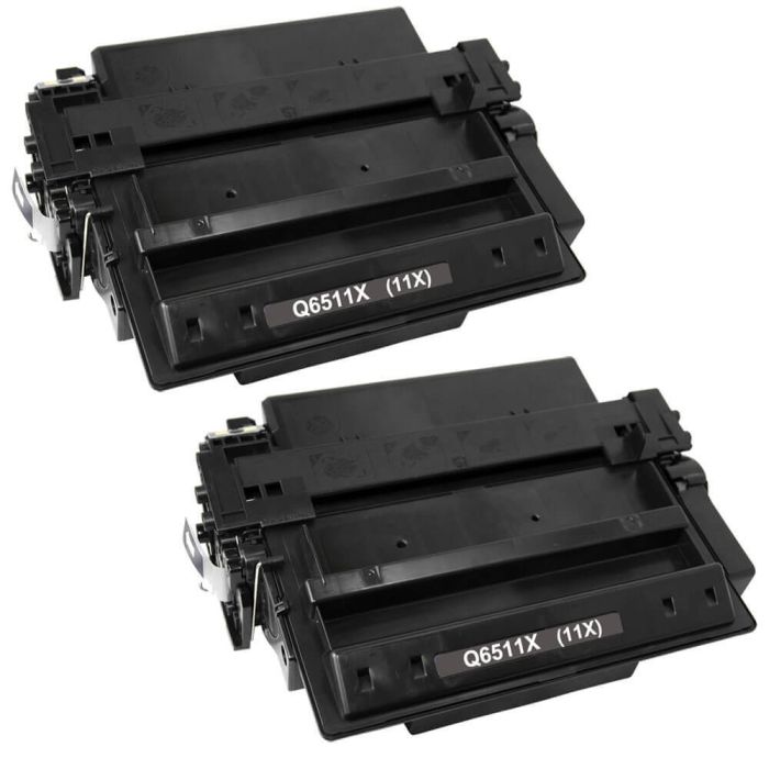 HP 11X (Q6511X) 2-pack High Yield Black Toner Cartridges
