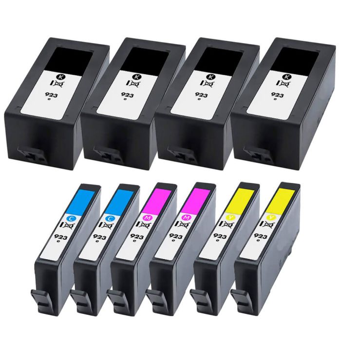 HP 923e Printer Ink Cartridges Combo Pack of 10: 4 Black, 2 Cyan, 2 Magenta, 2 Yellow
