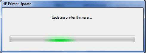 Updating printer firmware progress bar