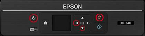 Epson XP-340 printer display